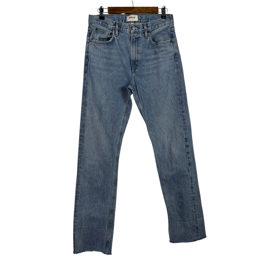 Agolde Light Wash Cherie High Rise Straight Denim Jeans 100% Cotton Size 28